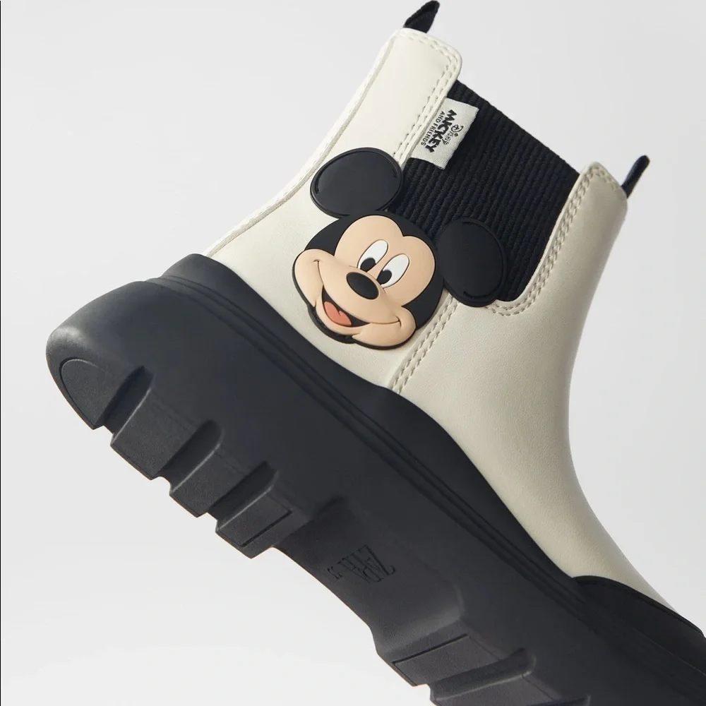NWT. Zara Kids ©DISNEY MICKEY MOUSE Ankle Boots. Size 4. - Picture 5 of 8